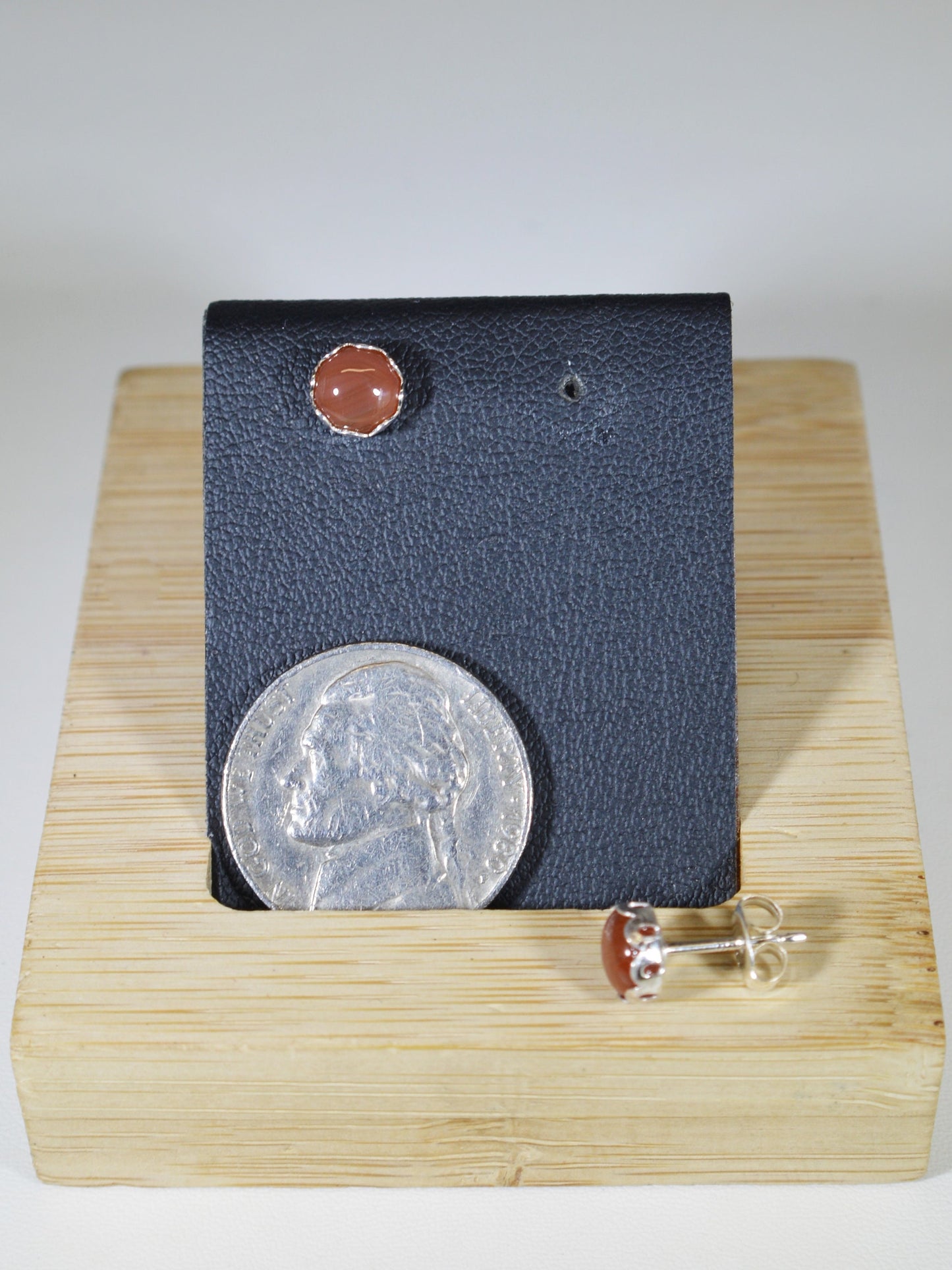 Lake Superior Agate Earrings, TINY Lake Superior Agate Studs, W/O