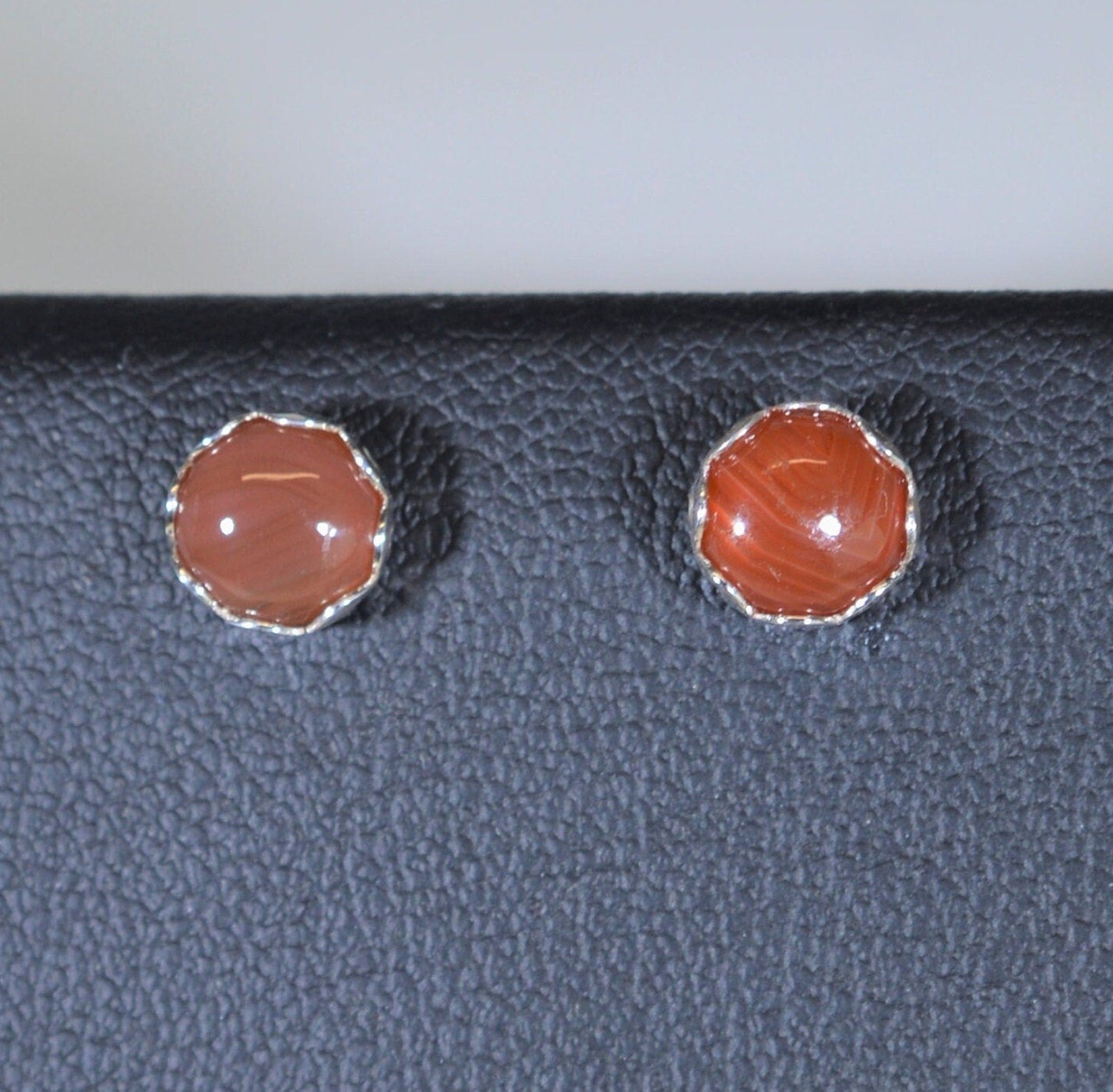 Lake Superior Agate Earrings, TINY Lake Superior Agate Studs, W/O