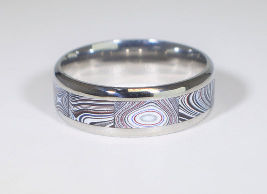 Fordite Ring, Size 13, Michigan Fordite Ring, Authentic Automotive Fordite, Fordite Jewelry, Unisex Fordite Ring, Fordite